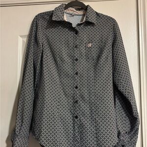 Cinch Men's Black and White Diamond Pattern Shirt